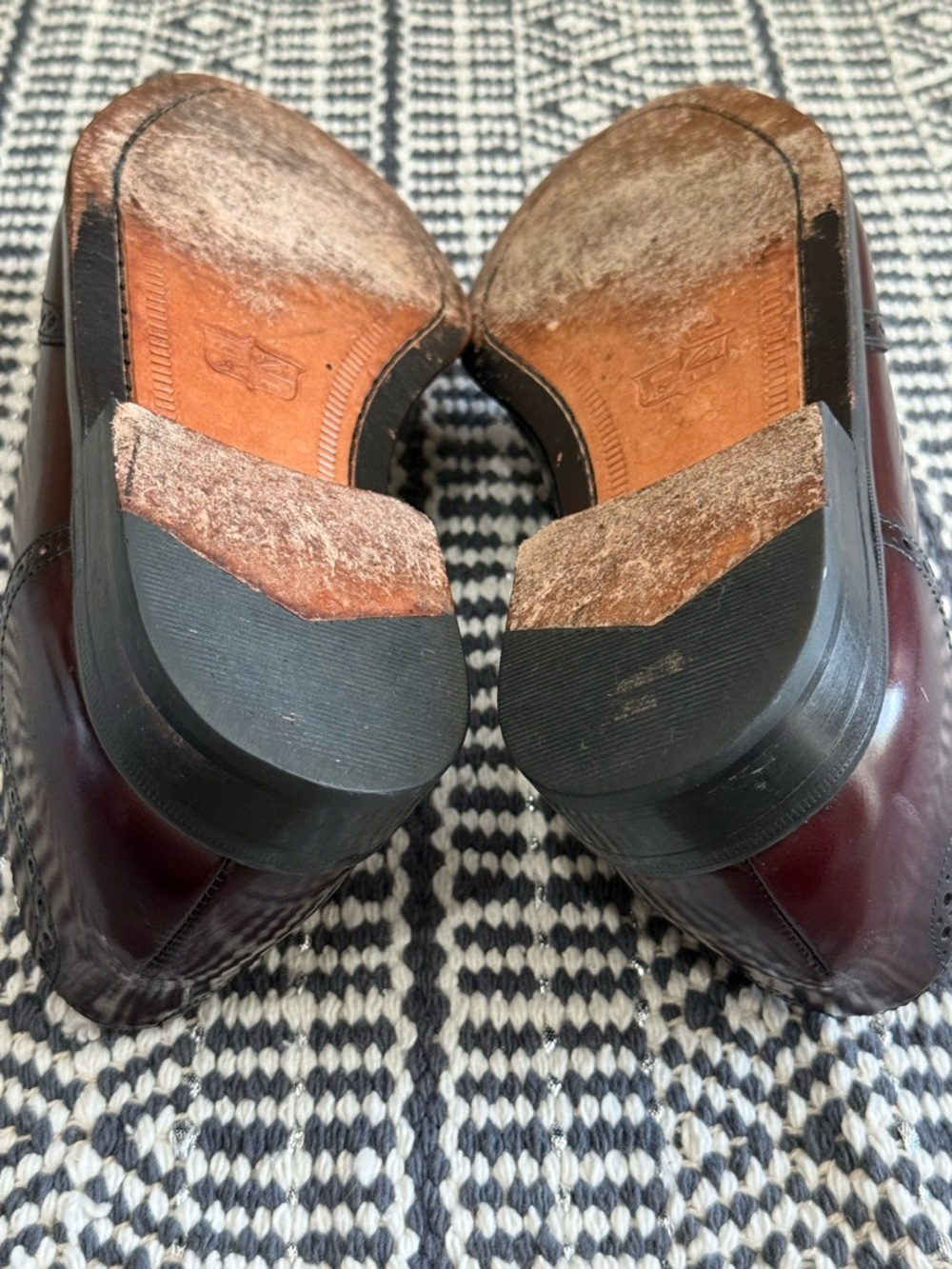 Cole Haan City Vintage Oxblood Oxford Wingtip Tassel Fringe Loafers Size 8 D - Picture 13 of 14